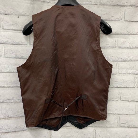 Wilsons Leather Black Vest Mens Small Motorcycle Moto Biker 4 Button - Picture 3 of 8